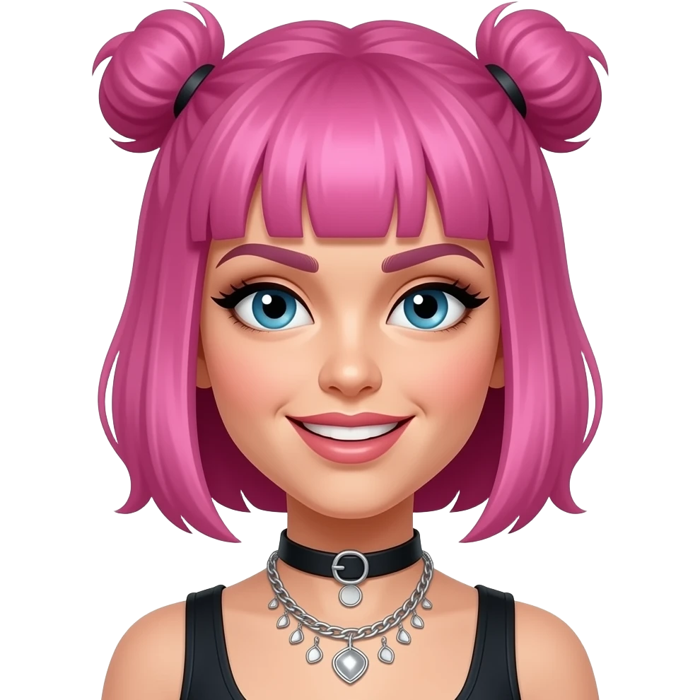Funky Pink hair woman at concert emoji