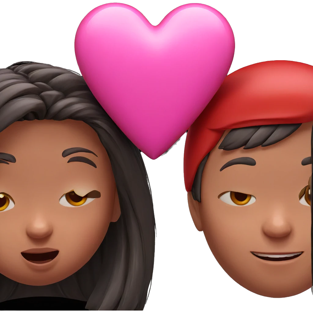 boy and girl with heart emoji