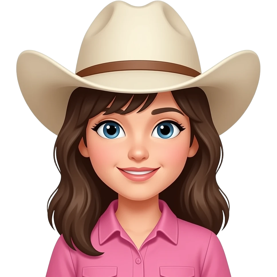 pink cloth girl with cowboy hat emoji
