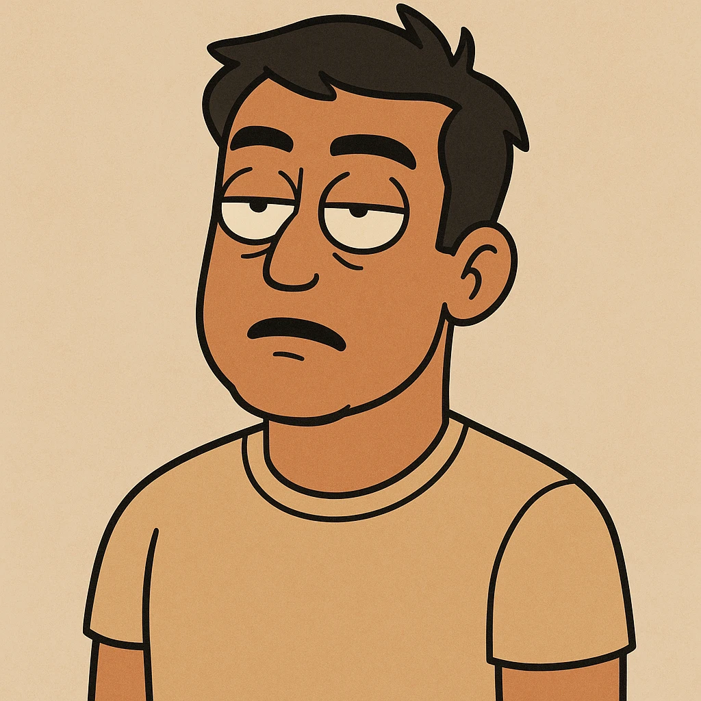 tan skinned man, short black hair, rolling his eyes, simple style emoji