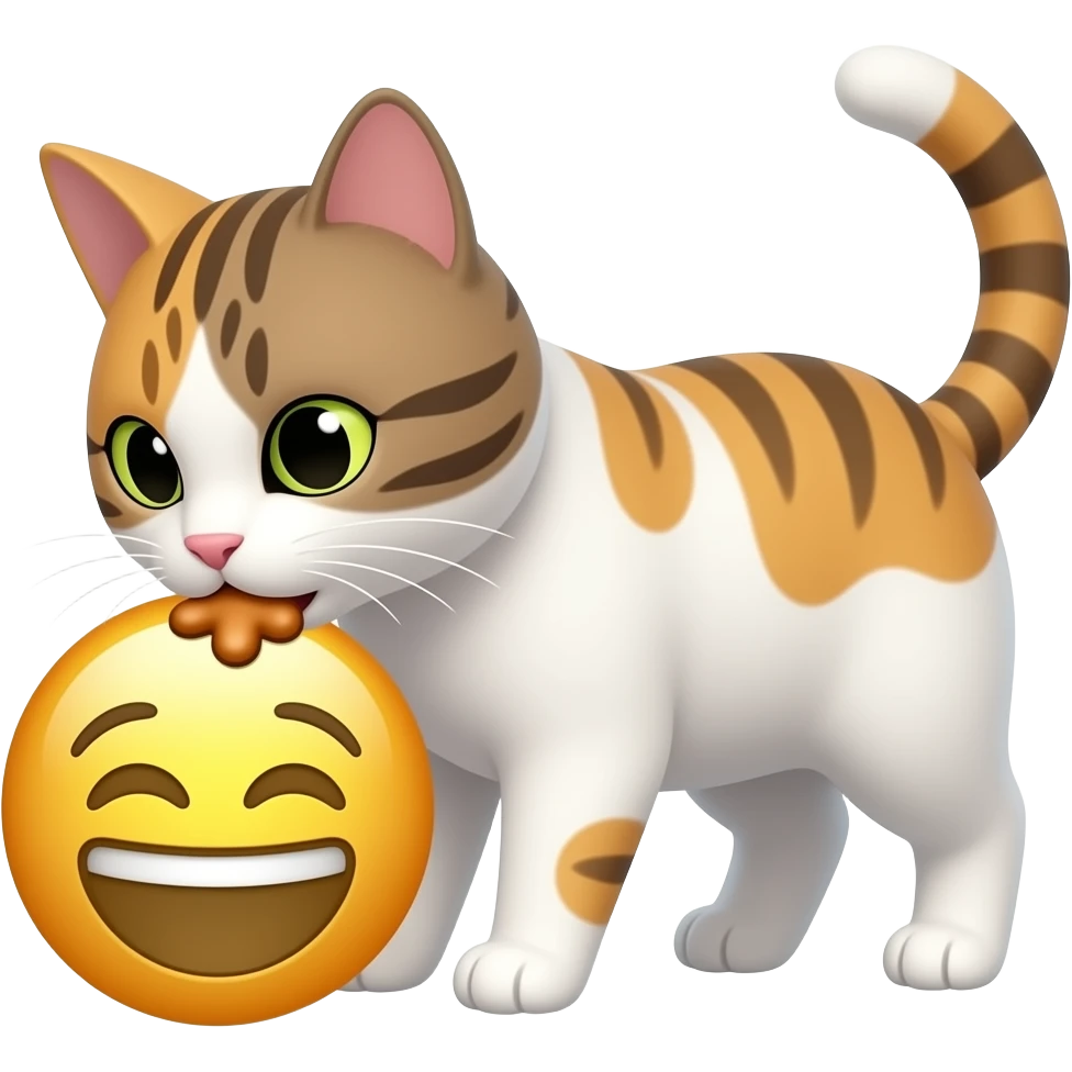 Chat qui mange emoji emoji