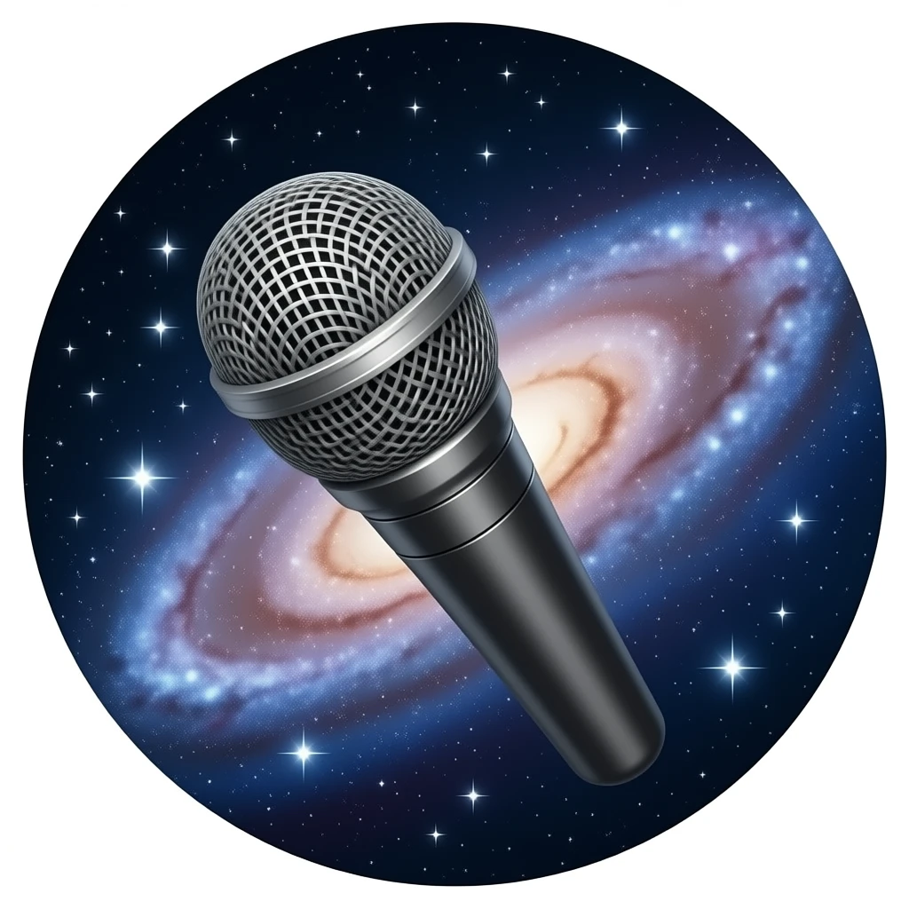 GALAXY nebula Milky Way microphone with imprints emoji