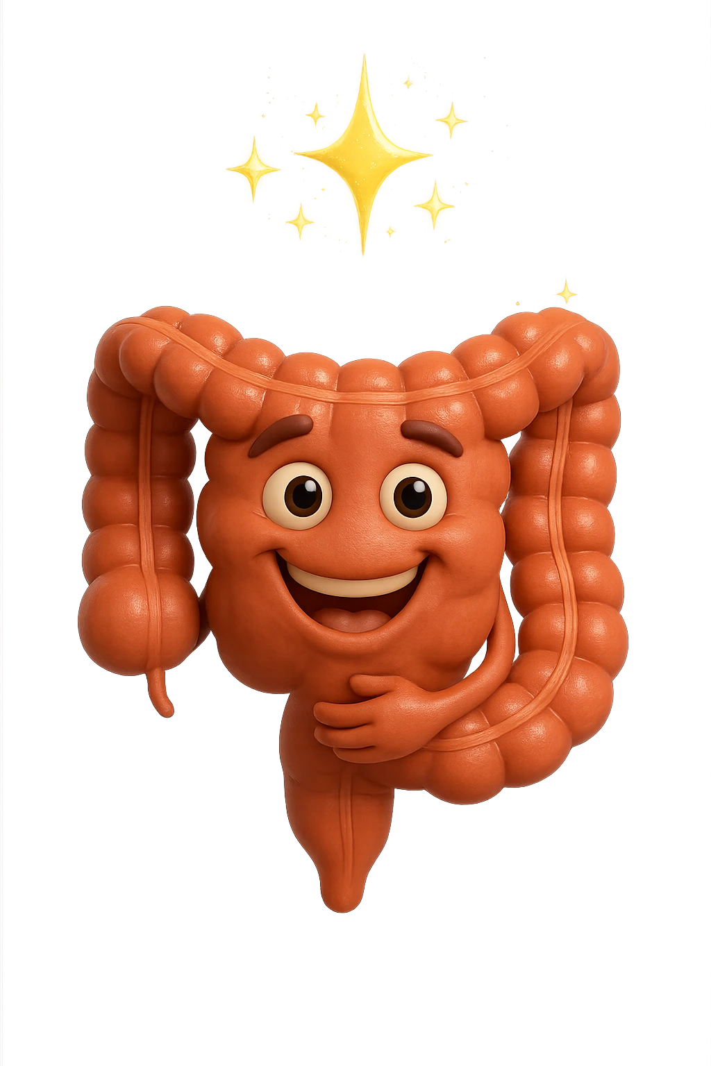 fammi un intestino identico a questo, ma felice e con le scintille di splendore dorate sopra, si sta rinnovando come se fosse in ottima salute emoji