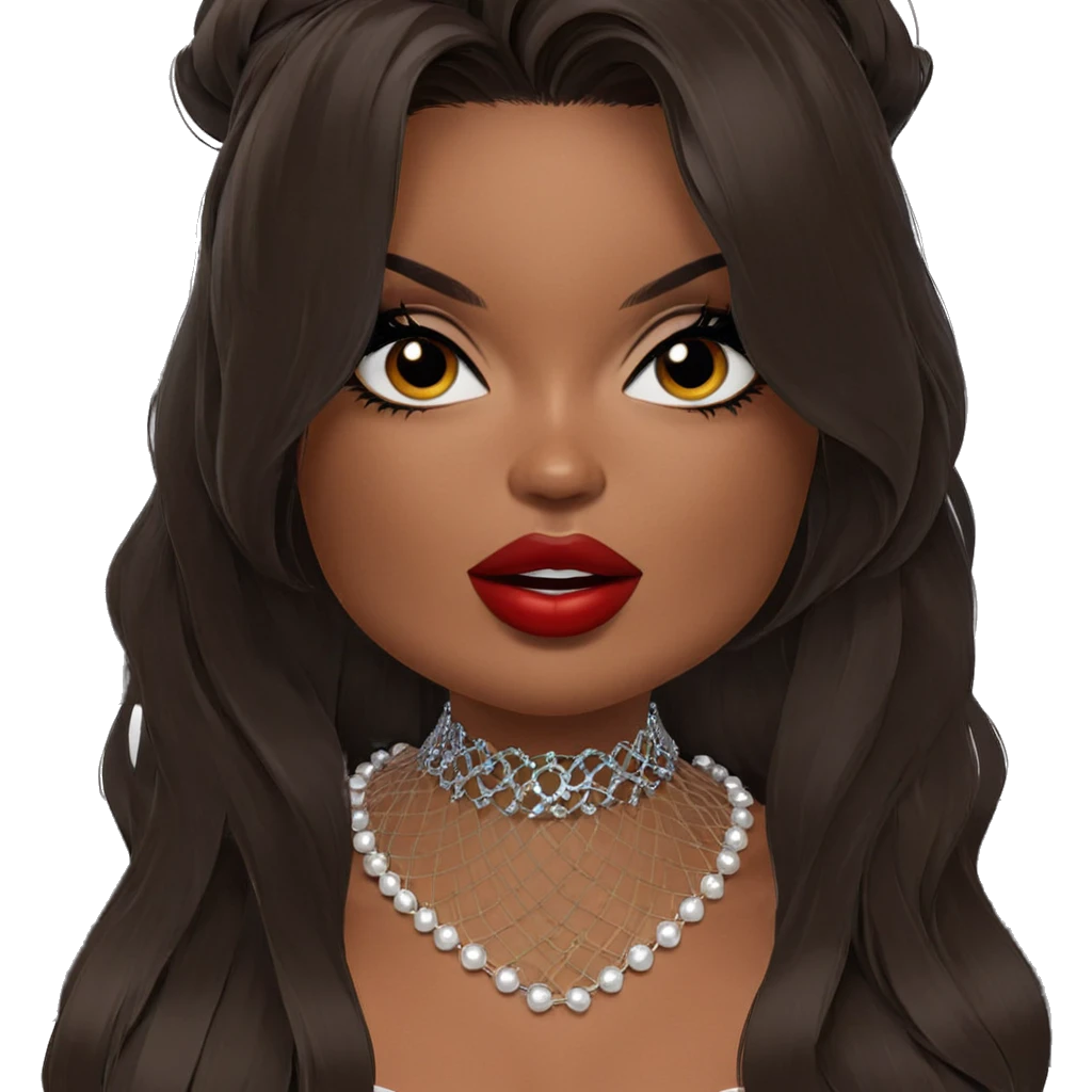 elegant dark-skinned beauty portrait emoji