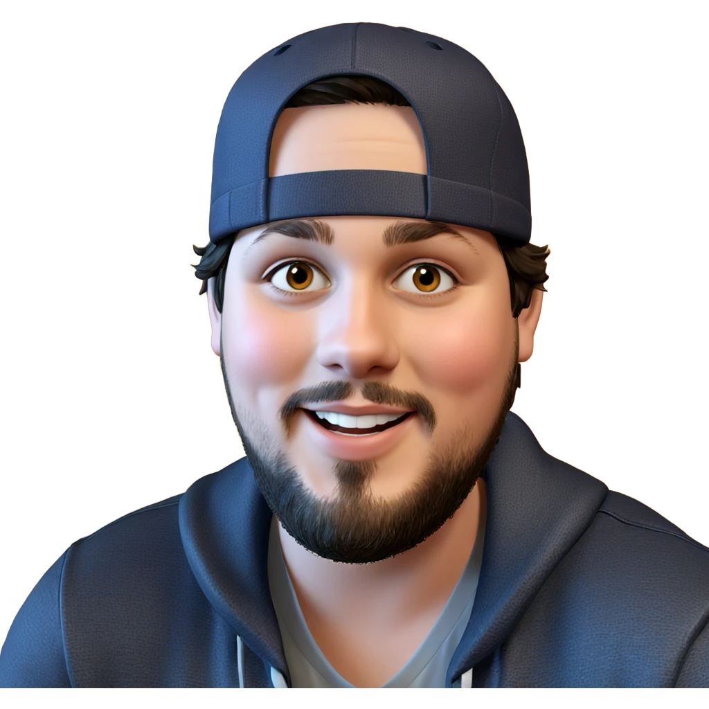 smiling boy in baseball cap emoji