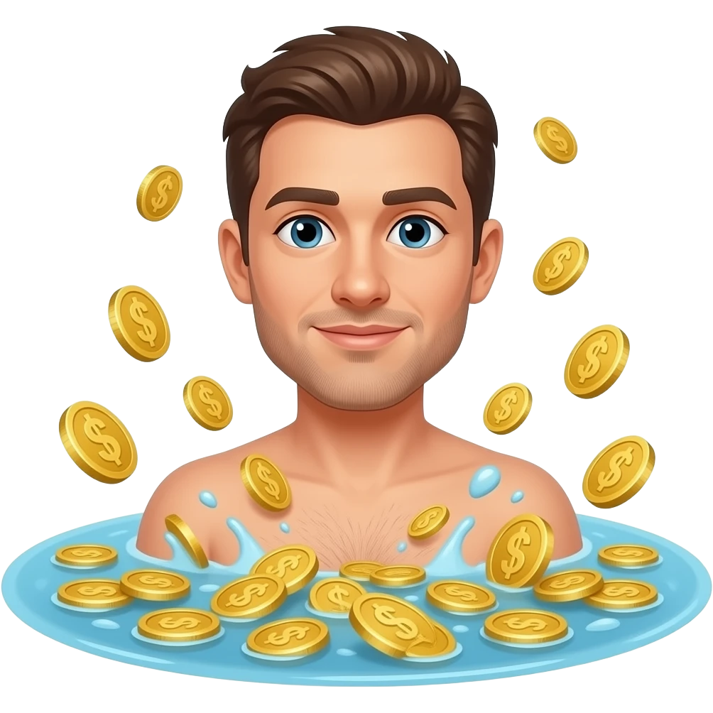 Ek man paisa me naha raha hai emoji