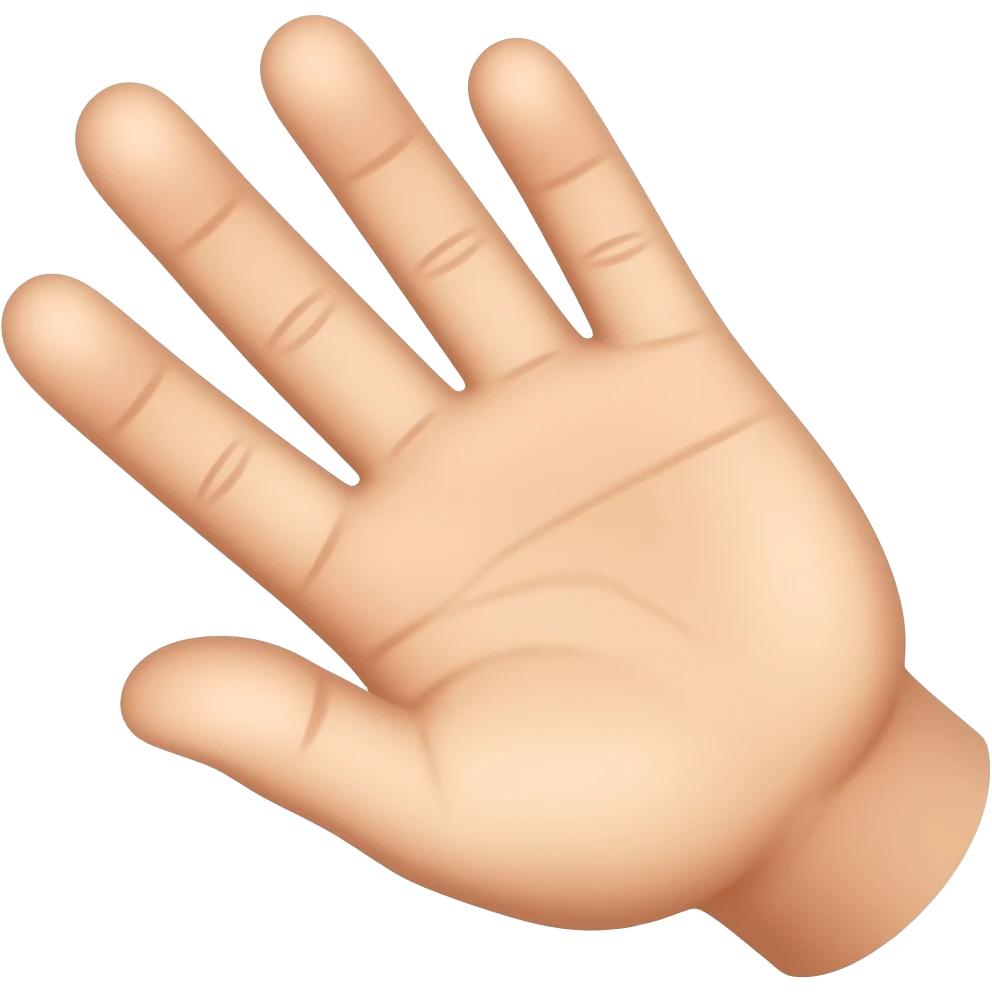 Middle three fingers are open and two fingers are in close emoji