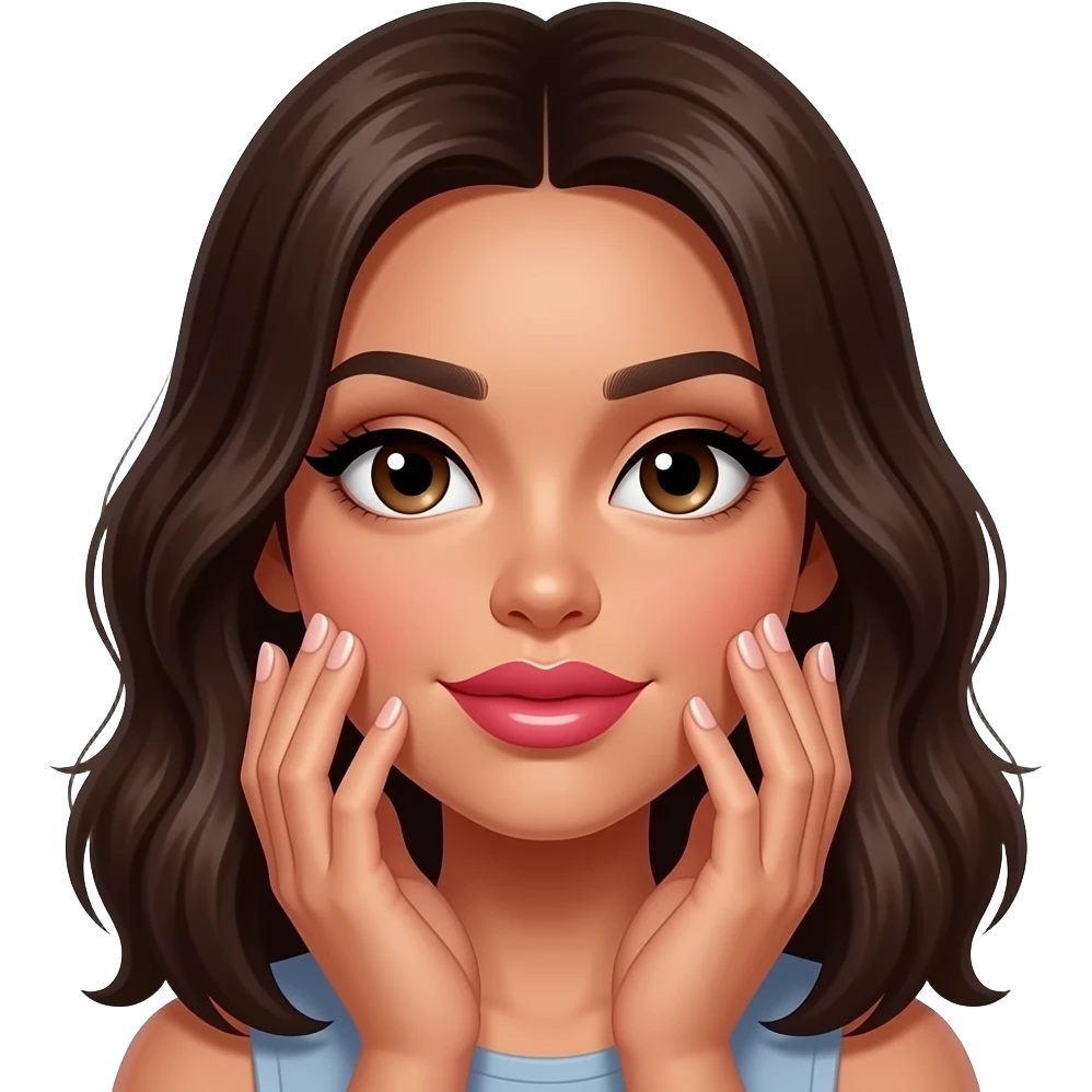 Big glossy lips with nails emoji