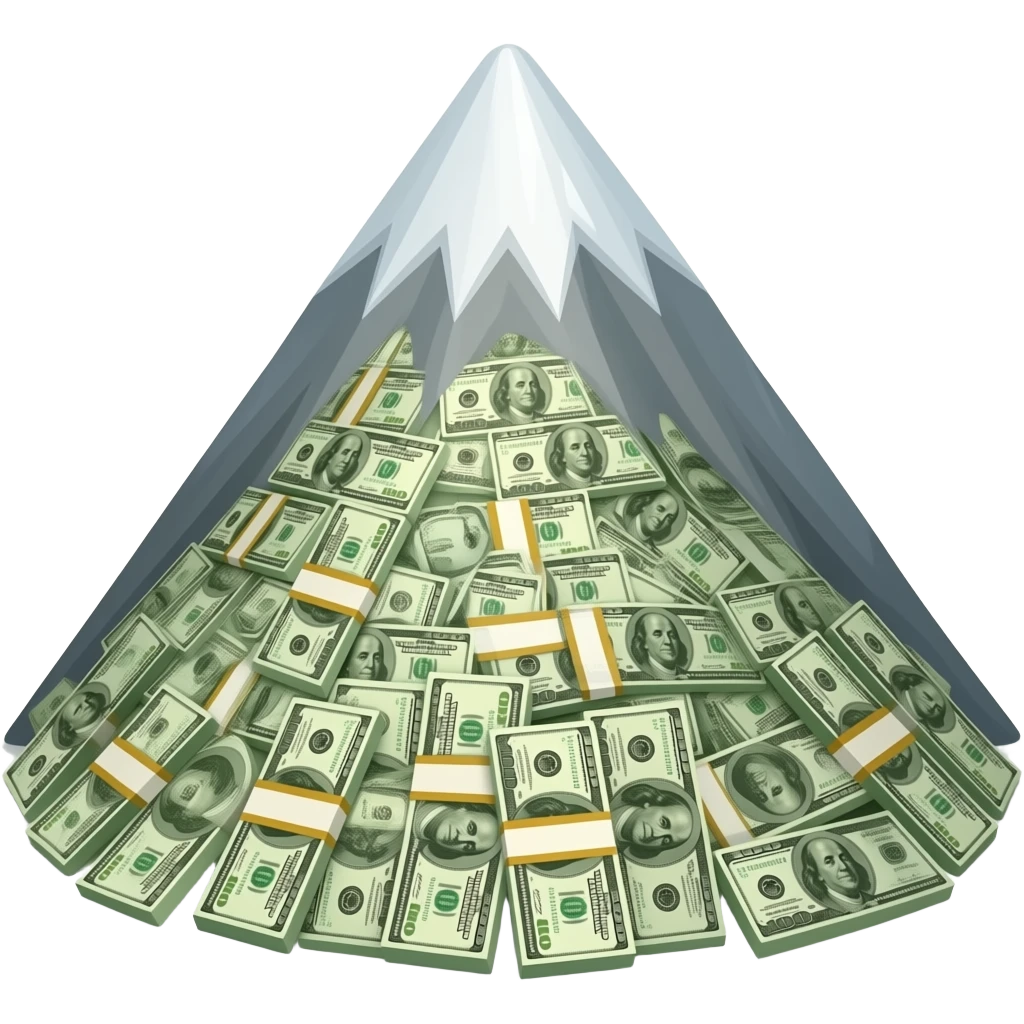 mountain of banknotes emoji