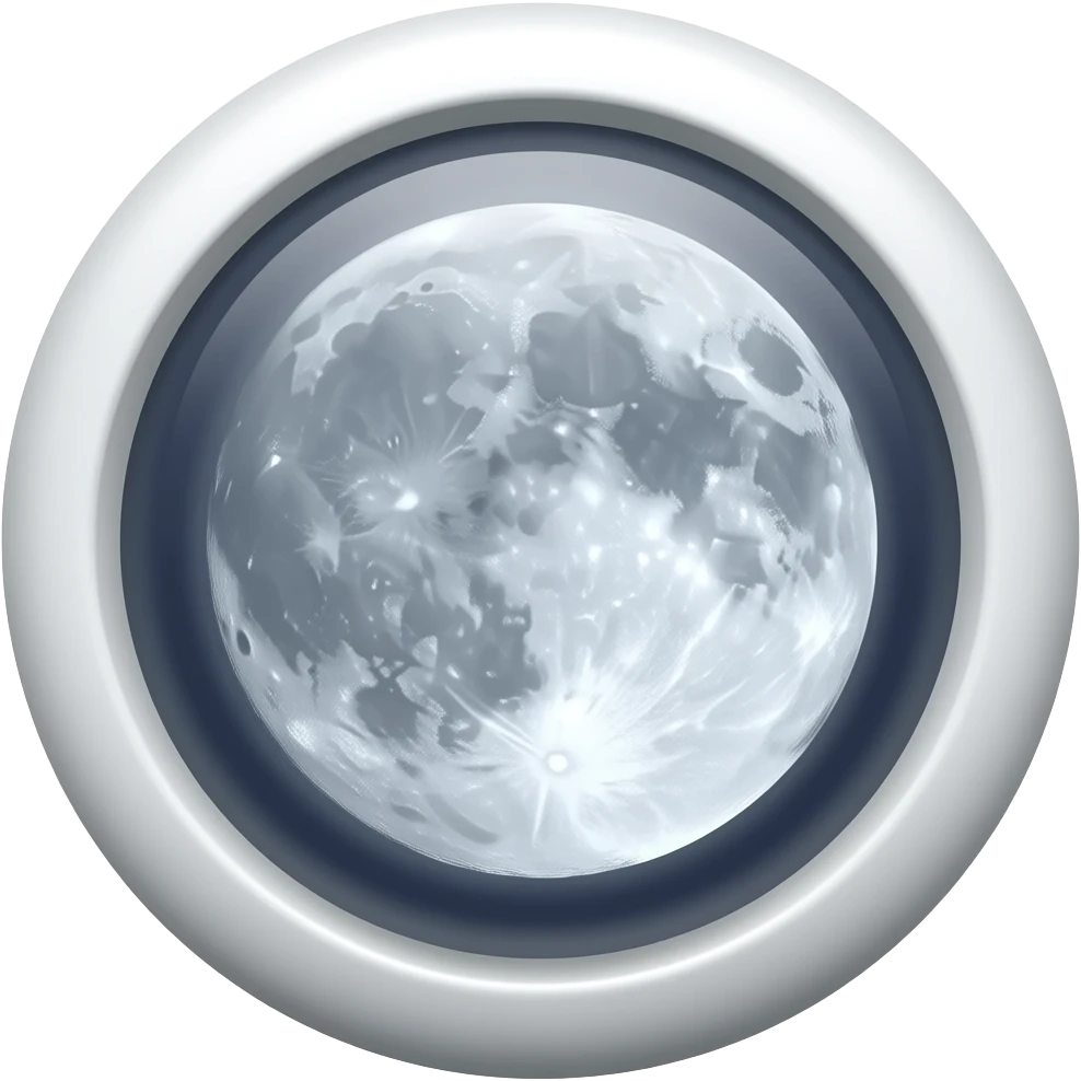 pilule ronde blanche, avec lune au milieu emoji