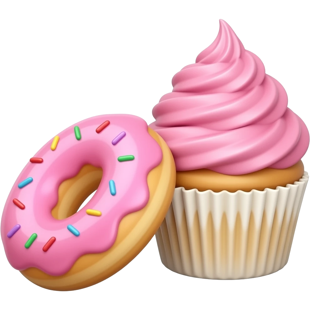 Donut with cupcake emoji