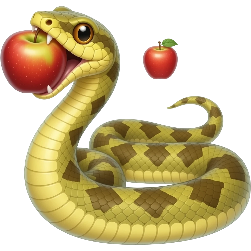 Snake with apple in mouth emoji