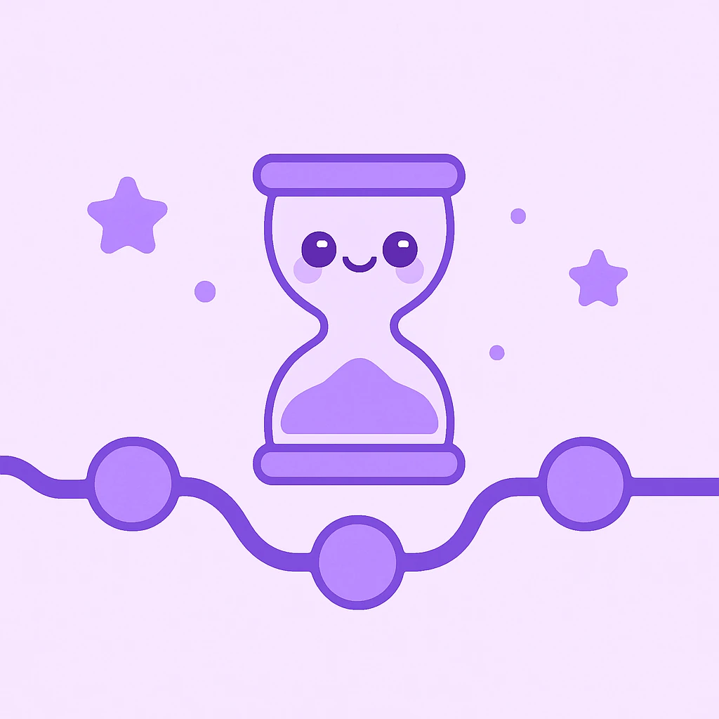 "Timeline", "history" no text, with the colors: Primary Purple:  #8B5CF6
  Light Purple:    #A78BFA emoji