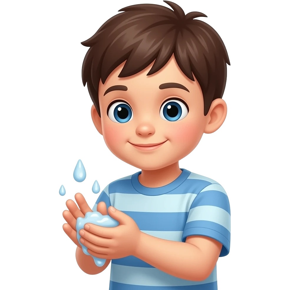 Niño lavandose las manos emoji