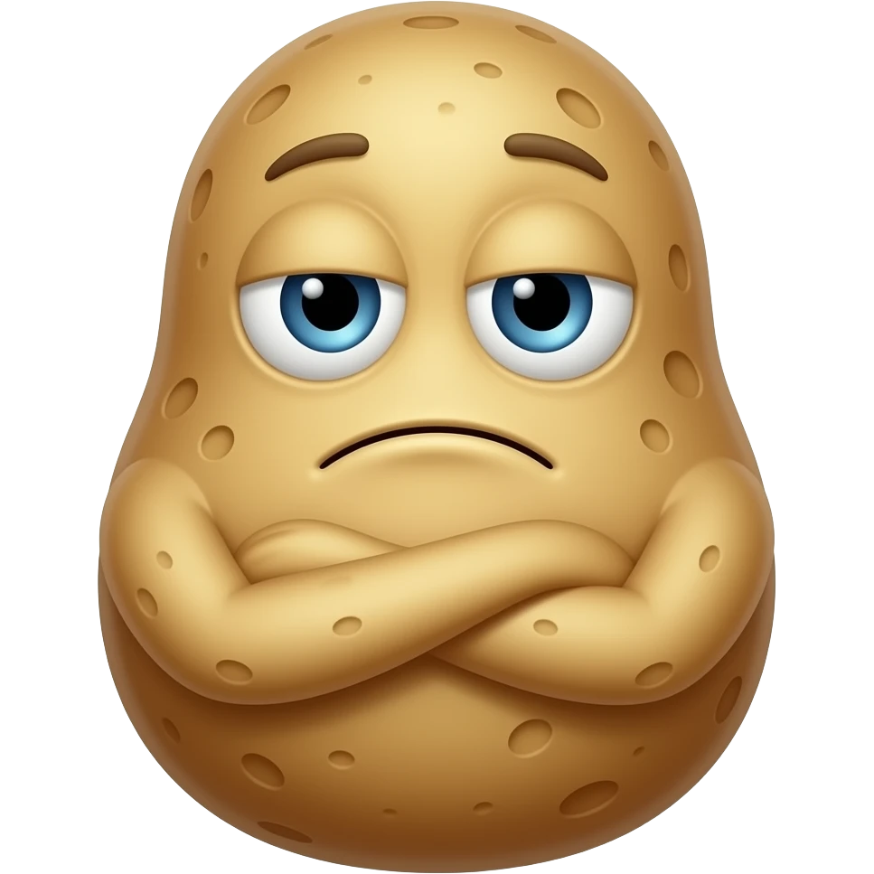 disapproving potato crossing arms emoji