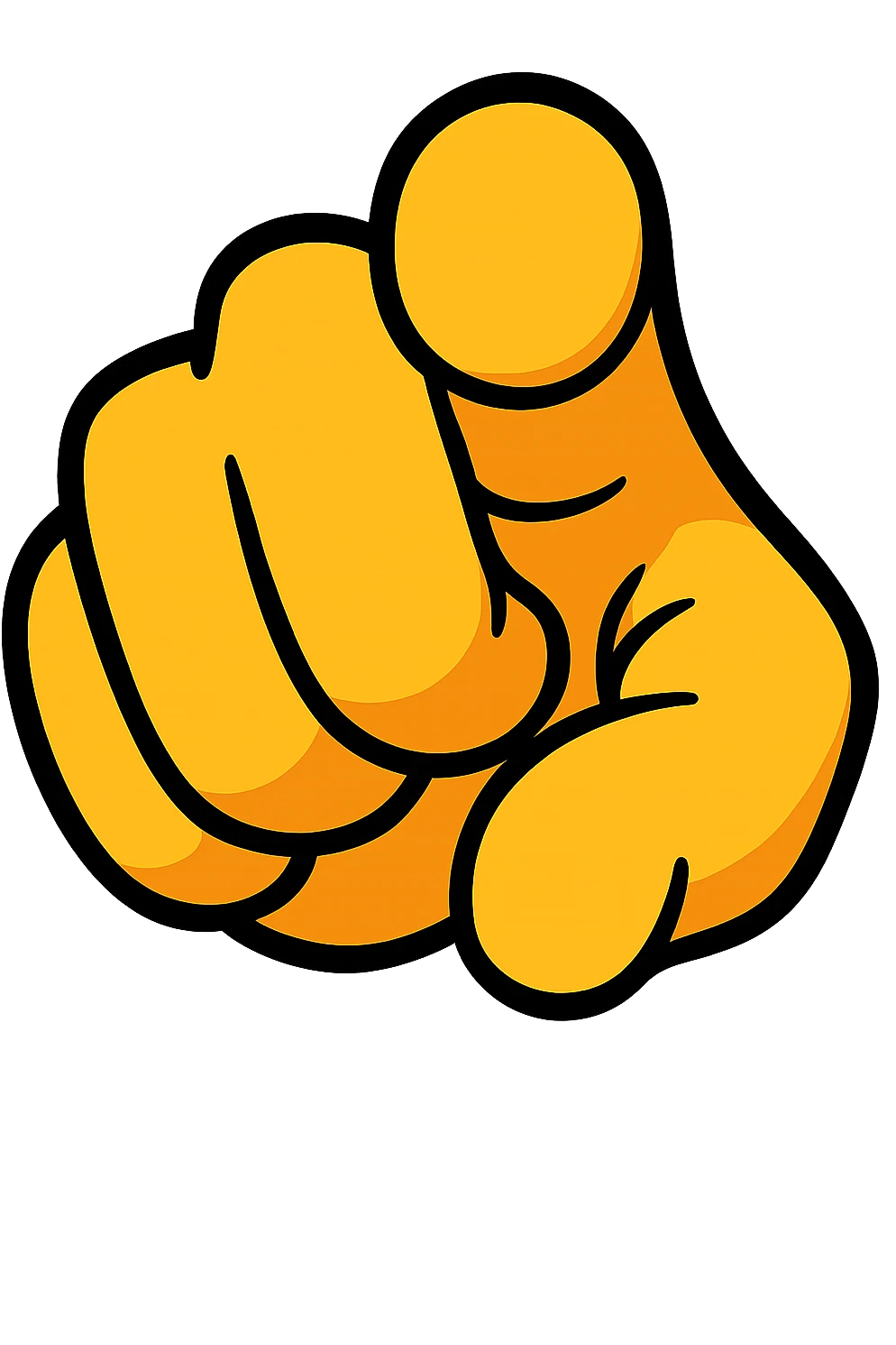 yellow finger emoji pointing at viewer, cartoon style emoji