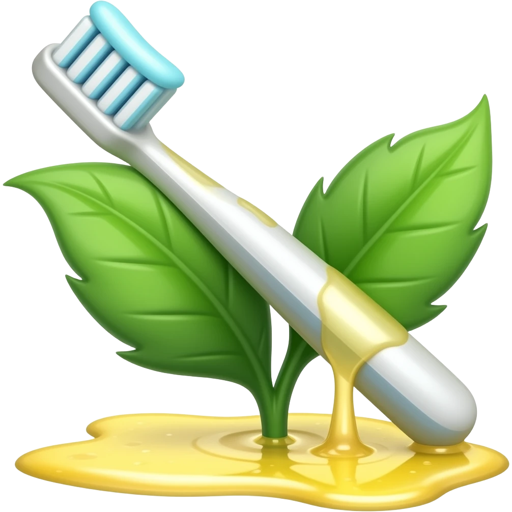 toothbrush and stem with bubbling potion coming off emoji