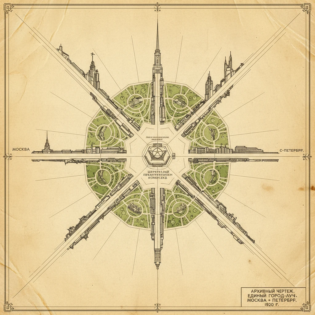 Москва соединилась с Петербургом и образовала единый город луч

Архивные чертежи 1920 год emoji
