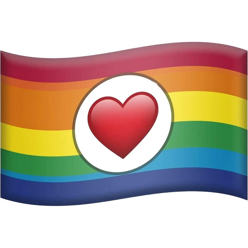 Progress flag heart red, orange, yellow, green, blue, violet, white, pink, light blue, brown, black emoji