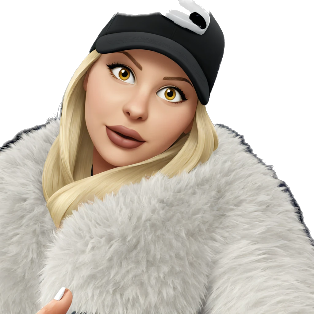 blonde girl with car hat emoji