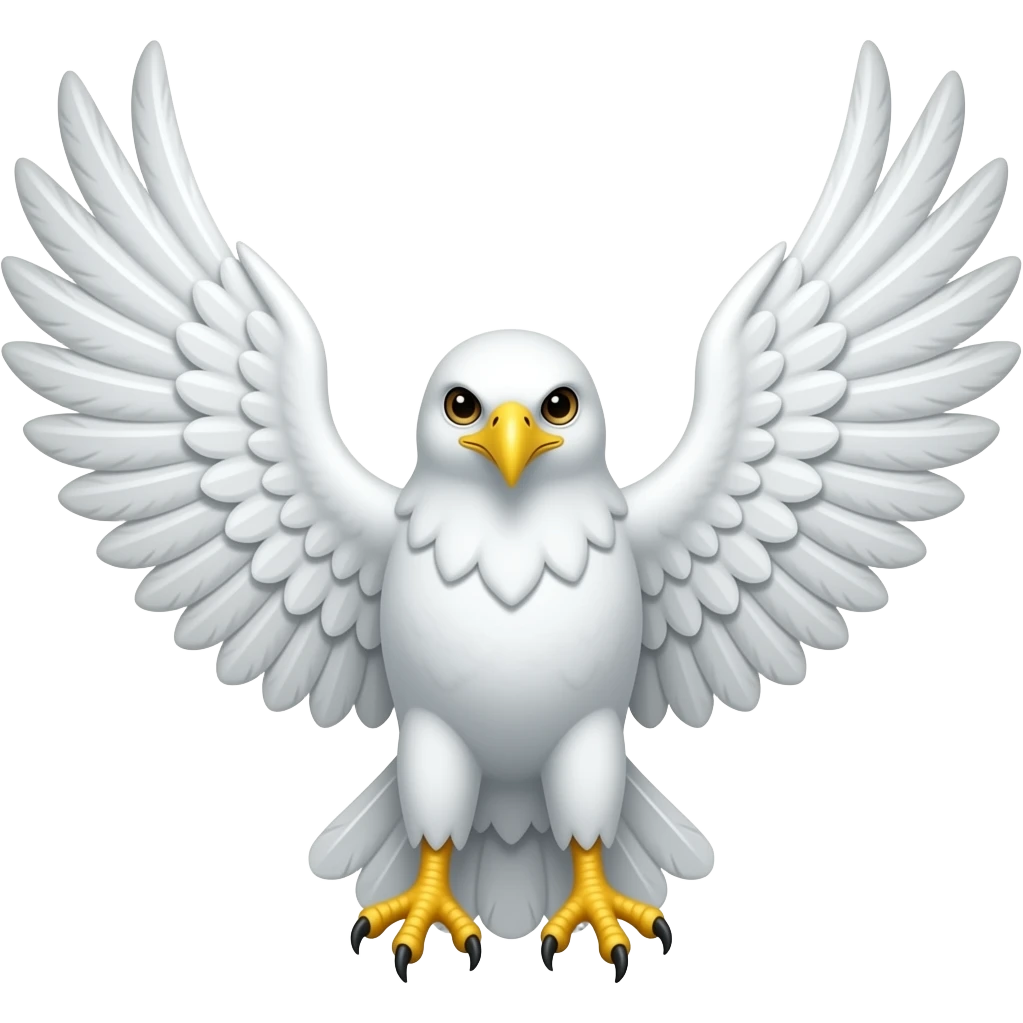 all white Hawk wings open Line drawing Emoji SVG emoji