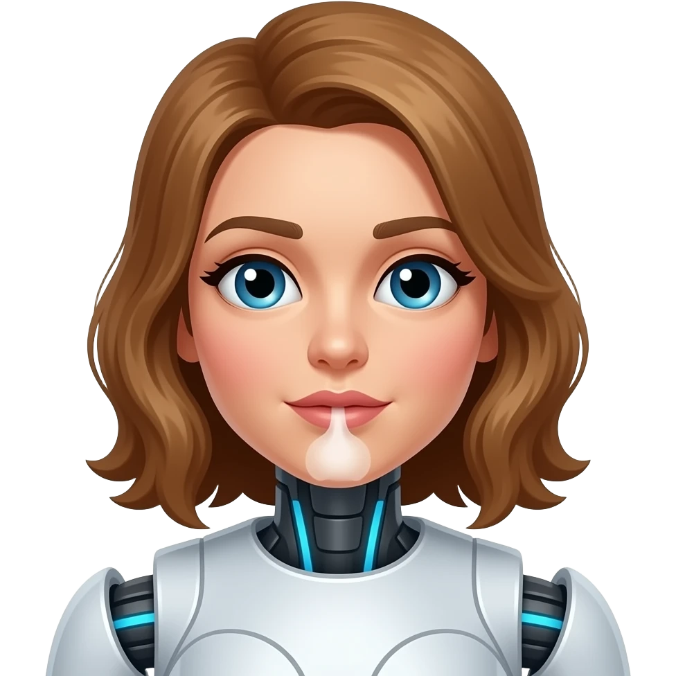 Female robot human farting emoji