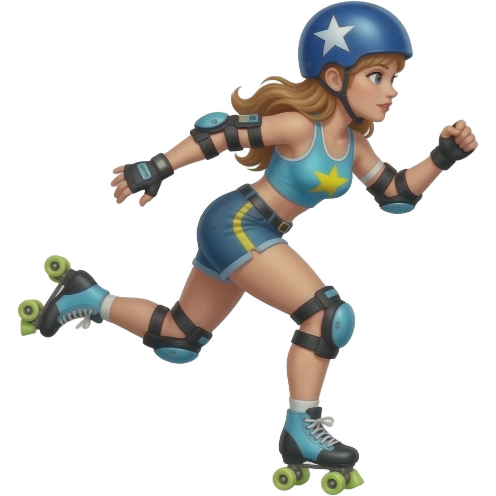 Rollerderby jammer. And in skate style. Like cool and hip not chic. And more in action. And with the star on the head. Perfect just a little more feminine. emoji