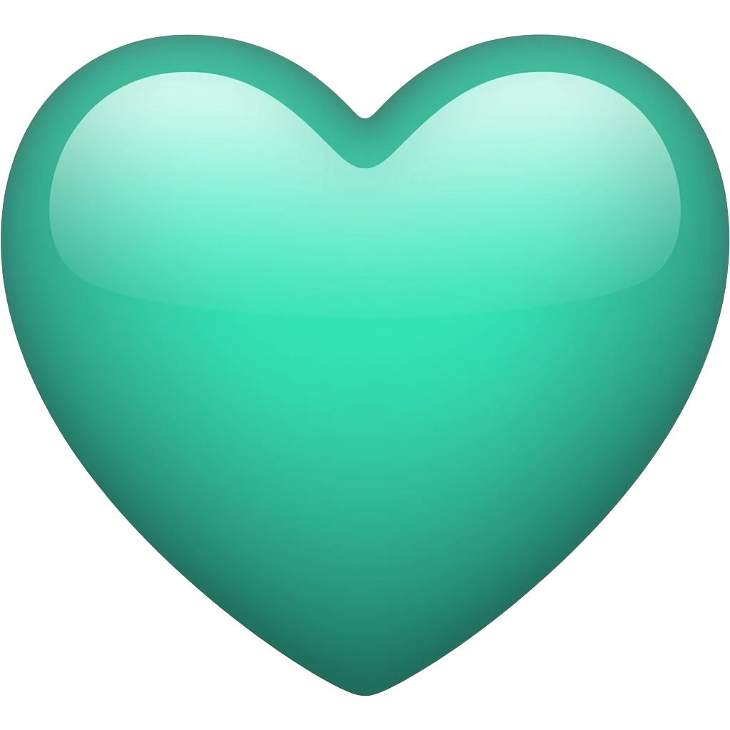 Haz me u. Corazón de color verde marina emoji