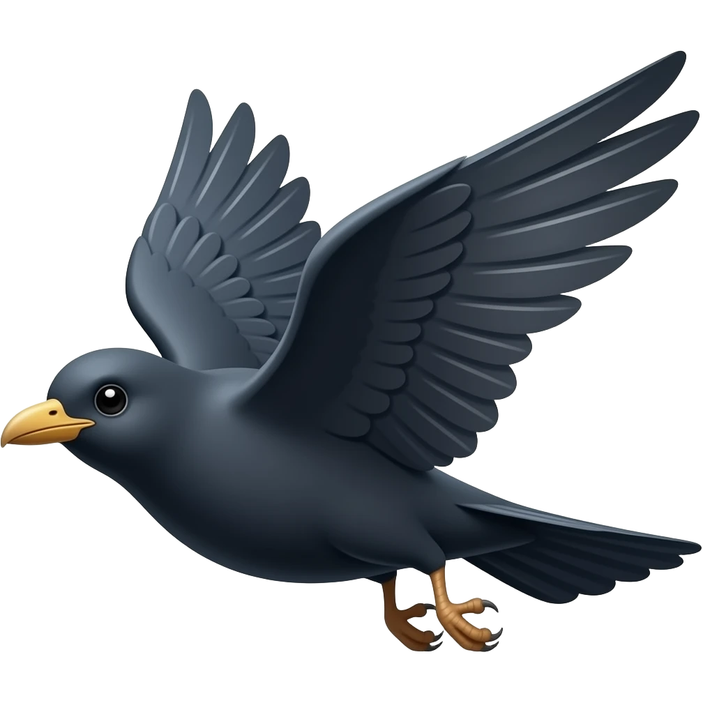 flying black bird emoji emoji