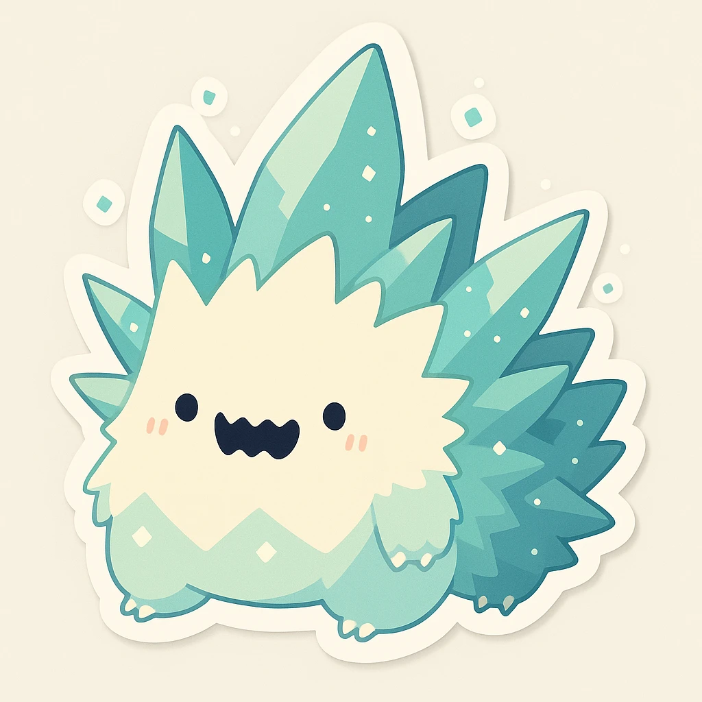 a happy ice monster emoji