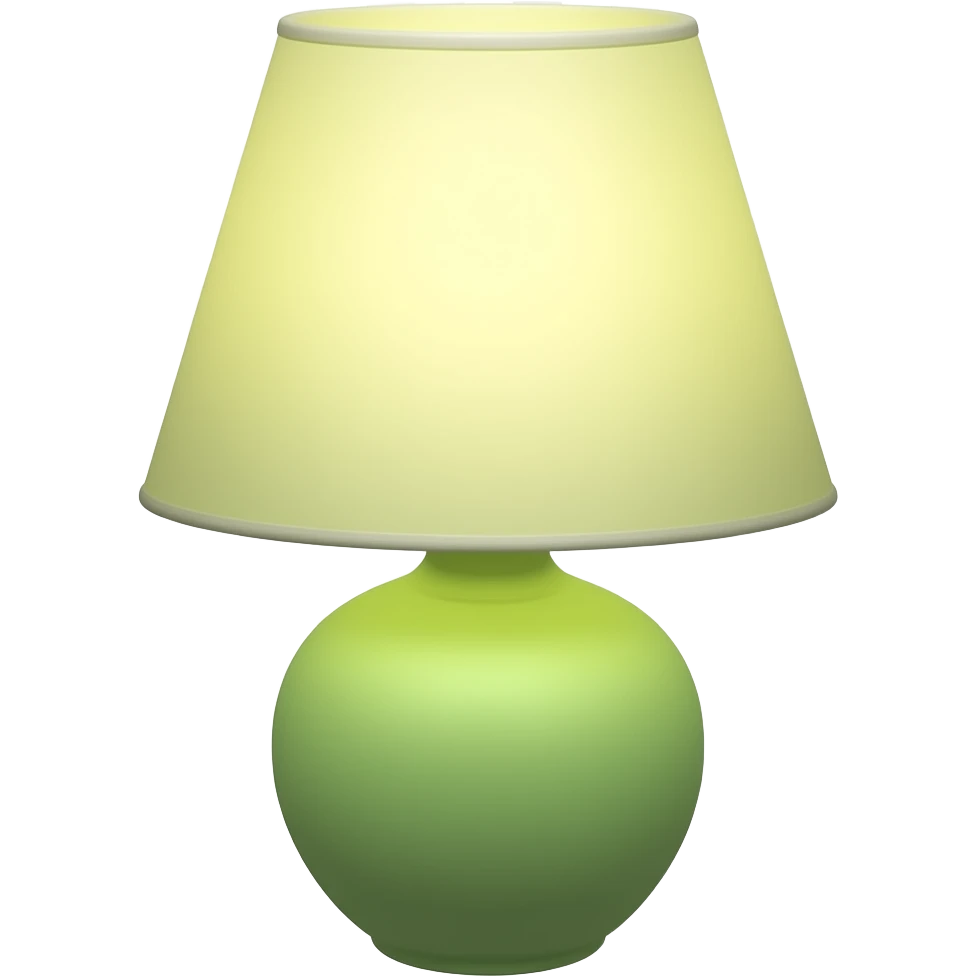 soft green yellow standing lamp, transparent background inspired by barbie colour pallete emoji