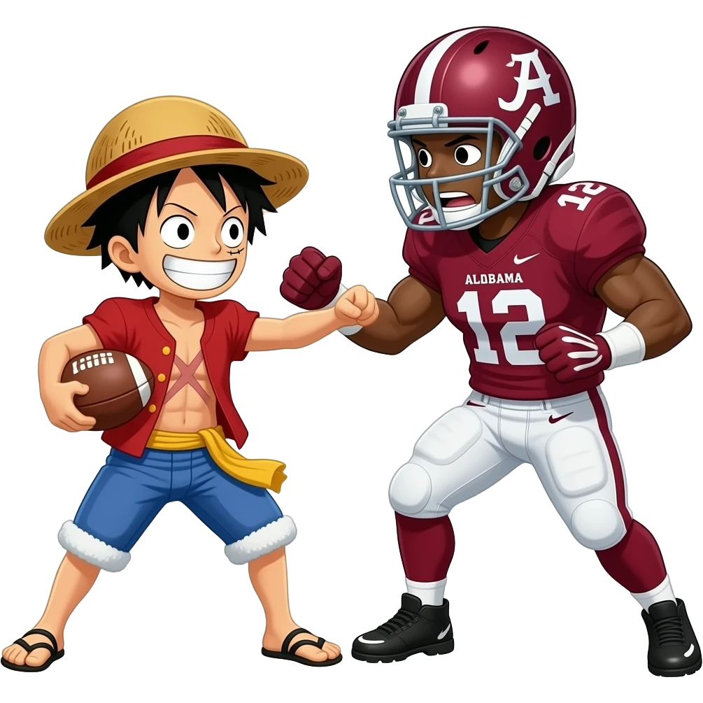 luffy vs. alabama emoji