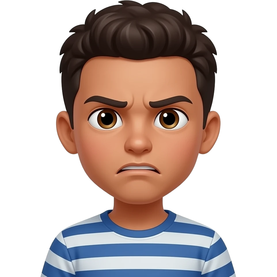 Mid complexion boy face being annoyed emoji