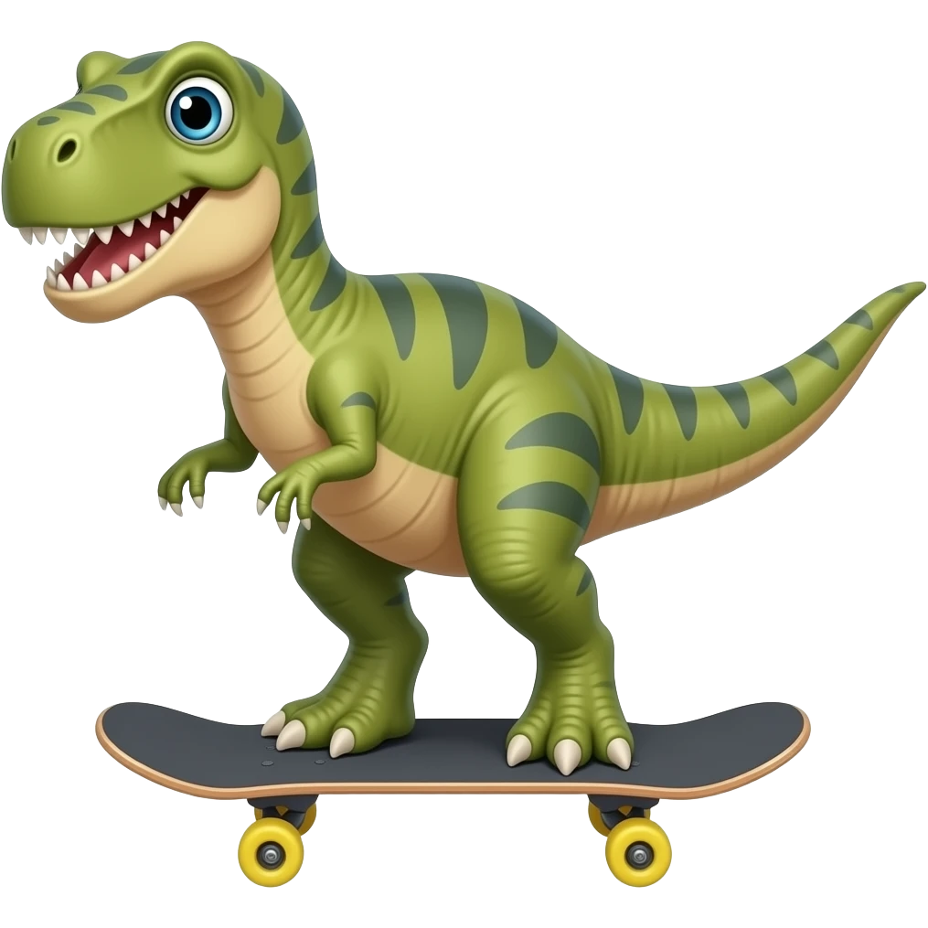 Dinosaur on a skateboard emoji