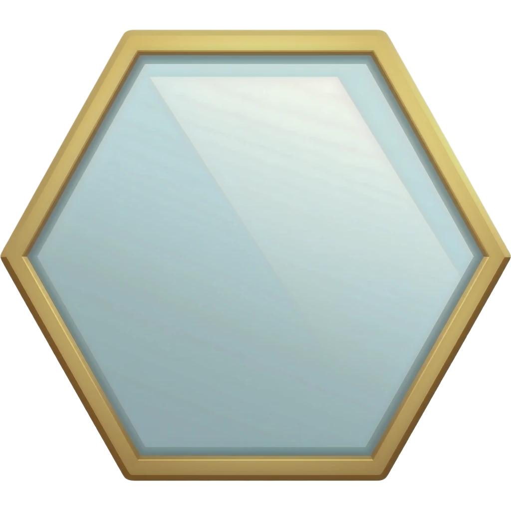 Hexagon shaped mirror emoji
