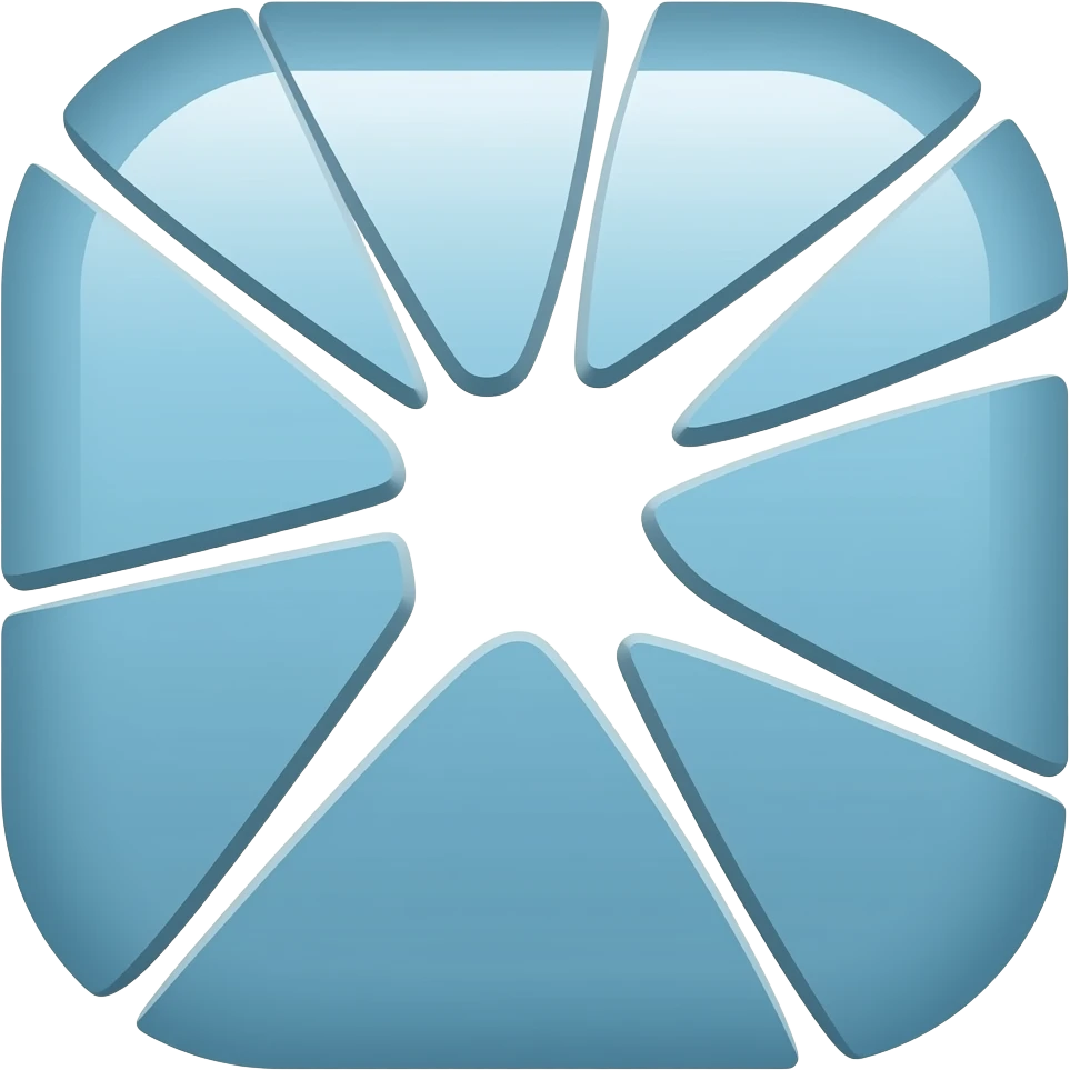 Custom iOS emoji with no blur and a white background. The topic of the emoji is "broken glass". It MUST maintain the general apple iOS emoji style. emoji