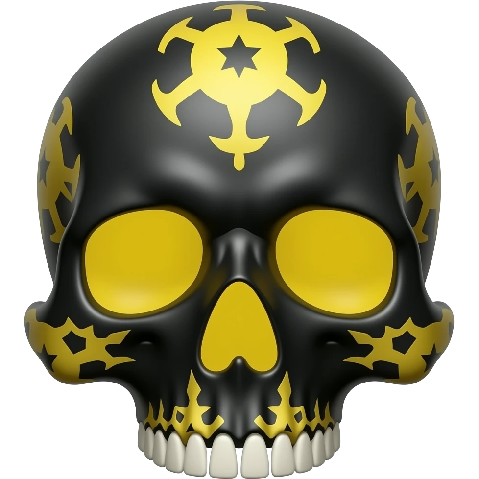 black n yello skull emoji