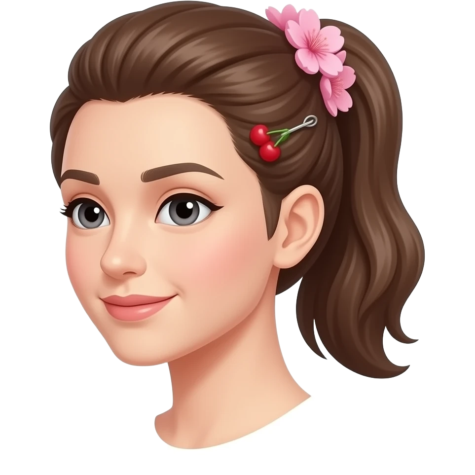 cherry blossom barrette woman full body emoji