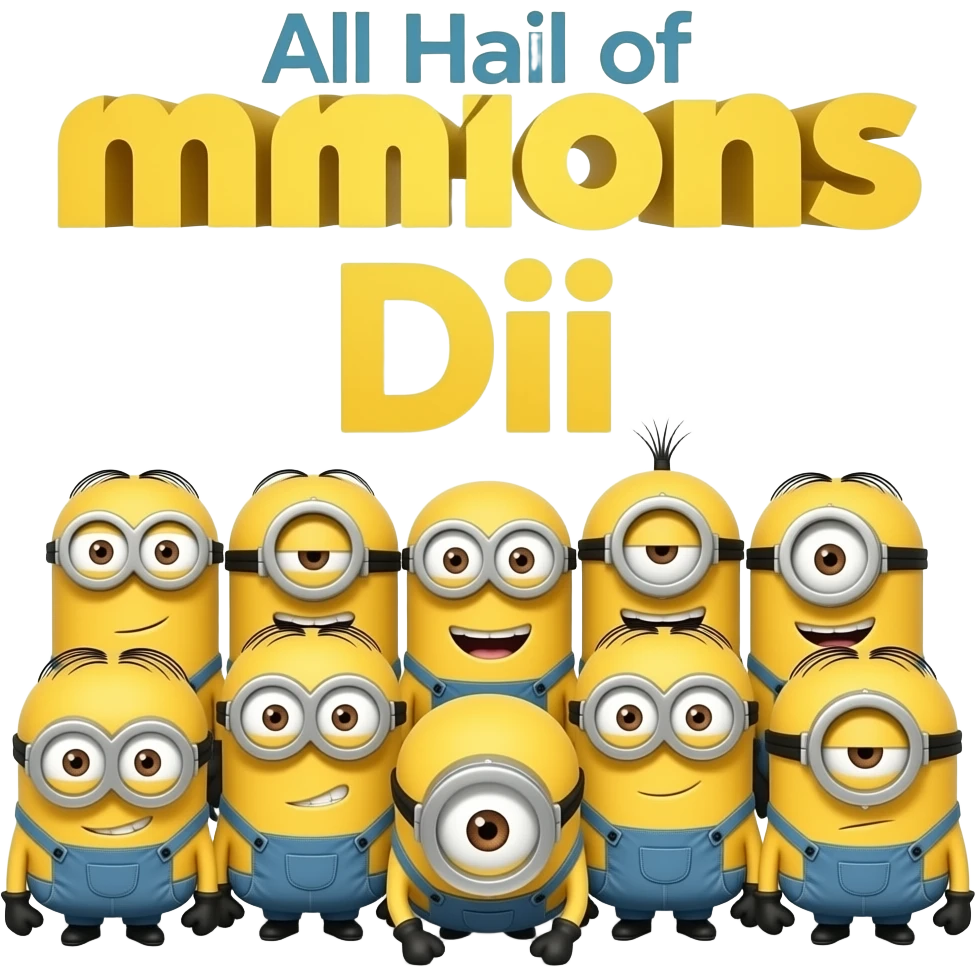 CROWD OF minions BOWING ON THIER KNEES with the text All Hail DiDi emoji