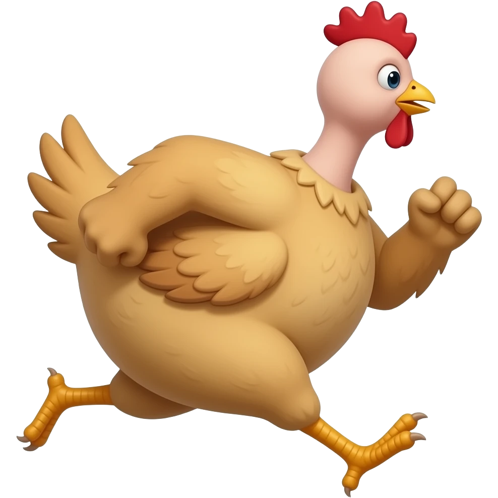 headless chicken running emoji
