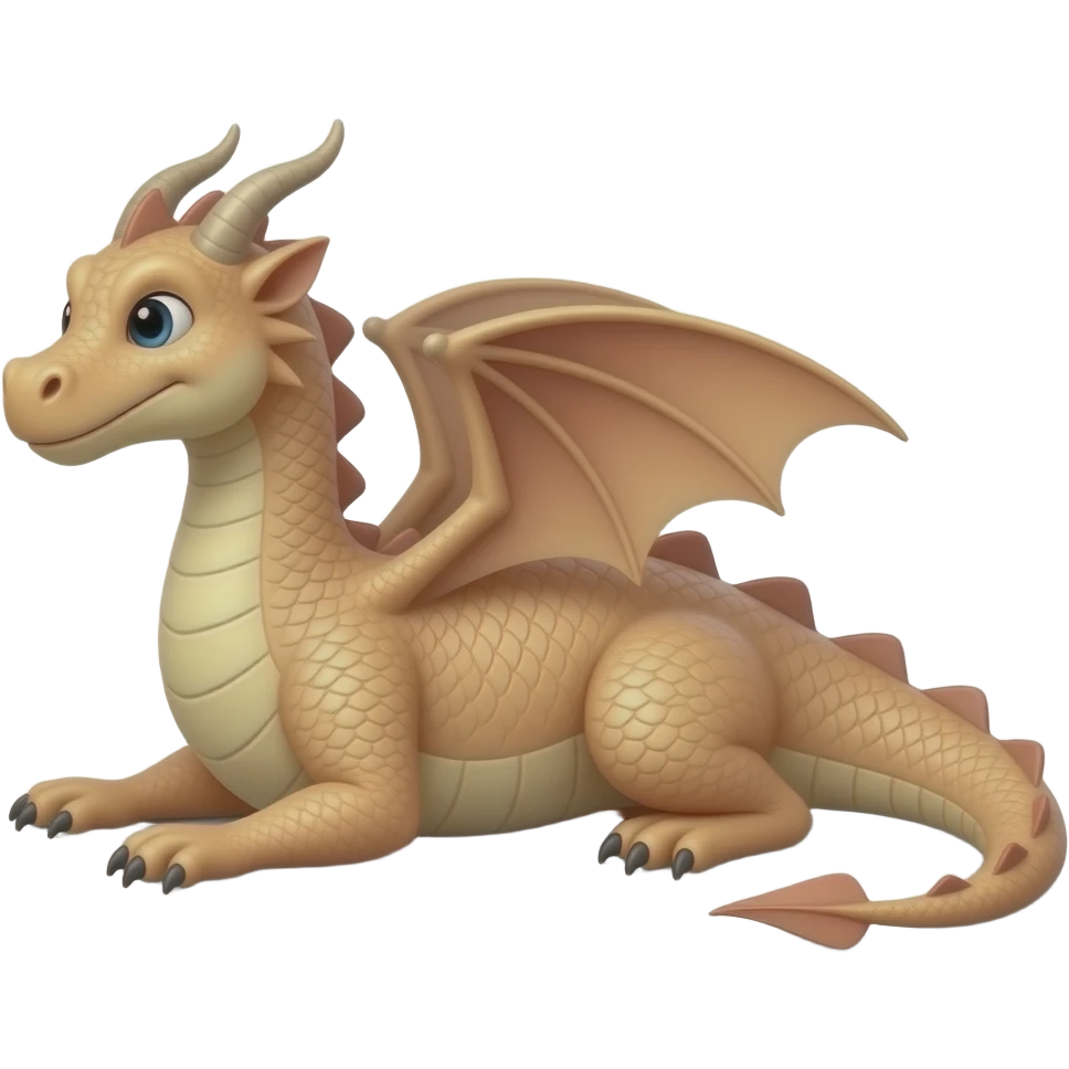 a skin coloured dragon with no scales which is flat on floor emoji