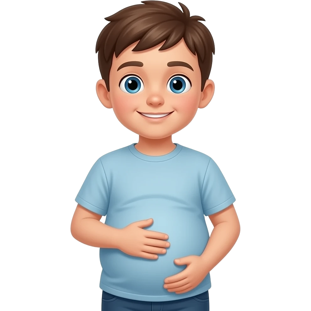 Emota chłopak ma 14 lat i jest w ciąży taki duży brzuch ma że ją w brzuchu czworaczki emoji