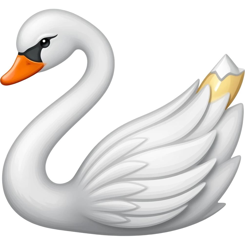 swan neck silver ring splint emoji