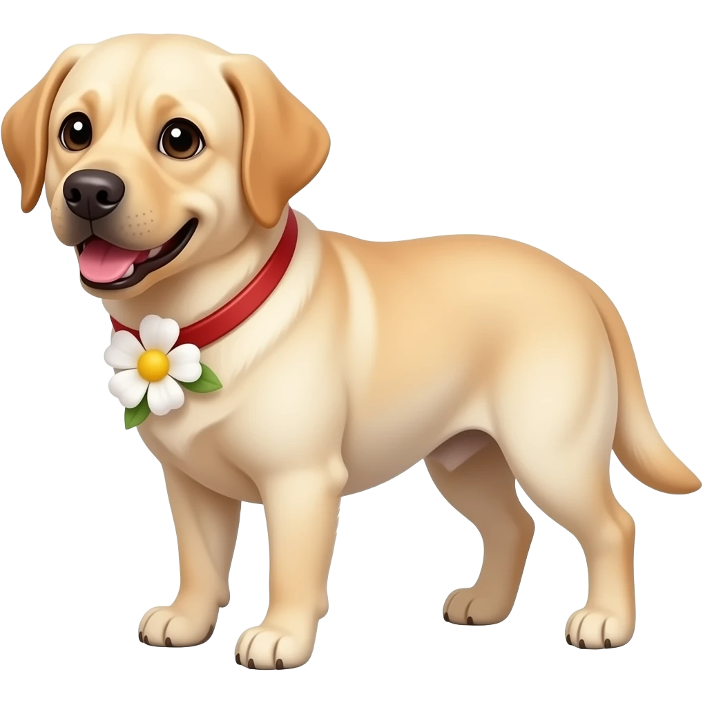 Улыбающийся Американский Лабрадор с цветочком emoji