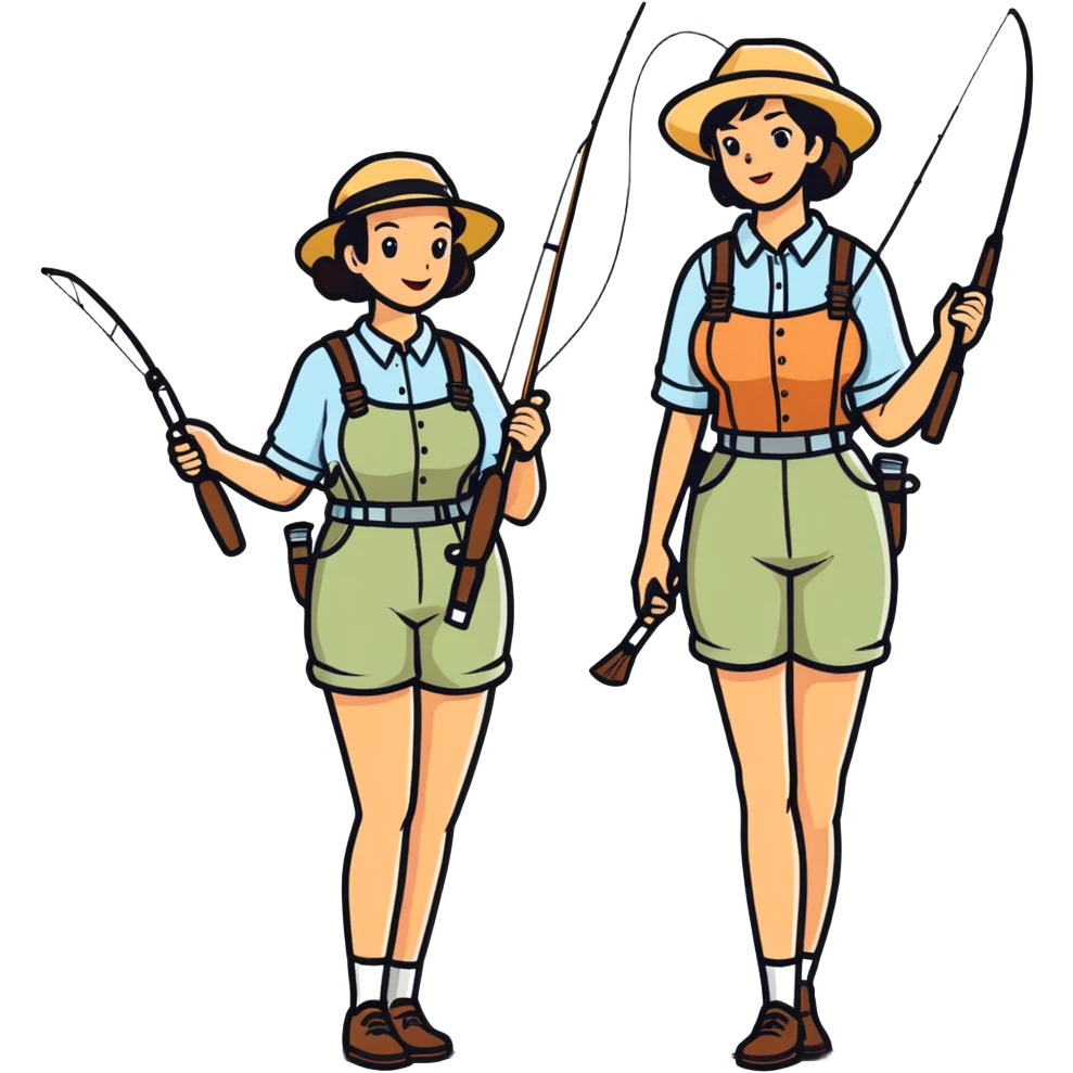 Two really pretty tall girls one with big boobs fly fishing emoji