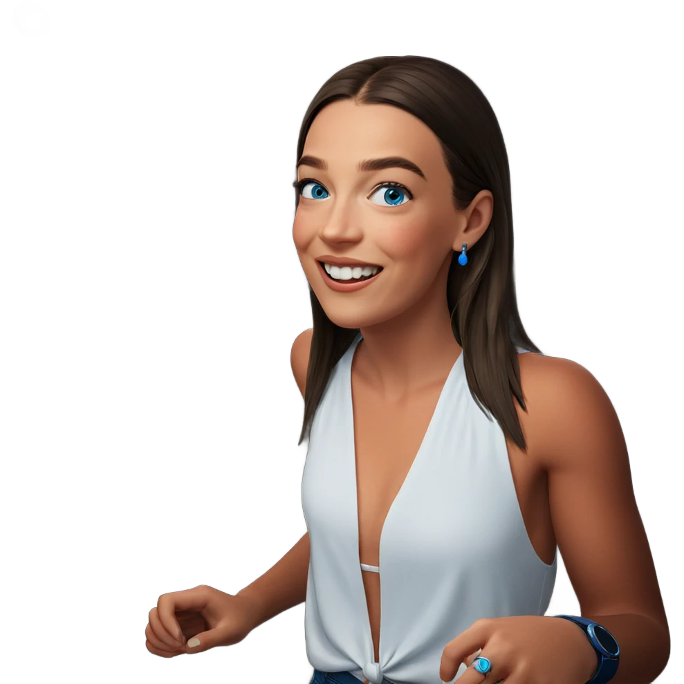 smiling girl with blue eyes emoji
