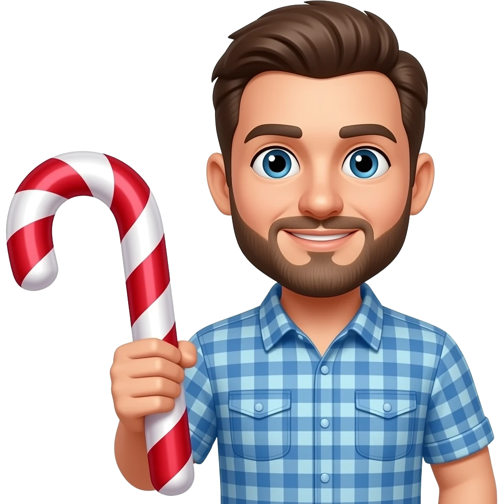 man with big Candy Cane emoji