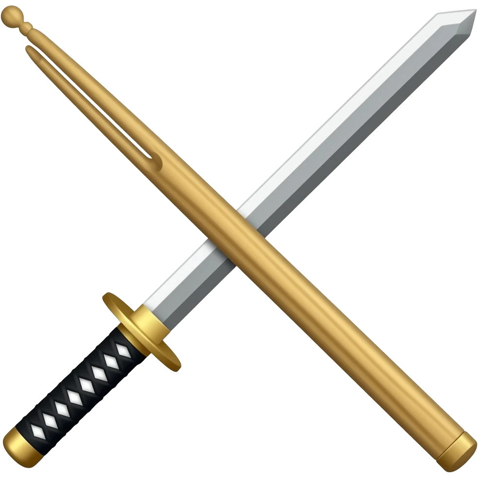 make an emoji of a kendo sword wooden shinai emoji