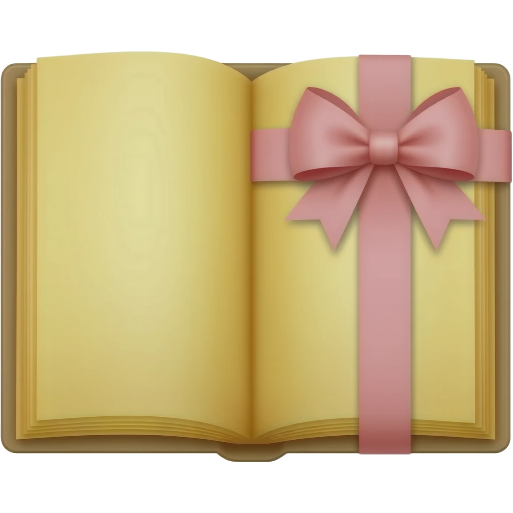 aesthetic gold bible open with a light pink bow in the right page emoji
