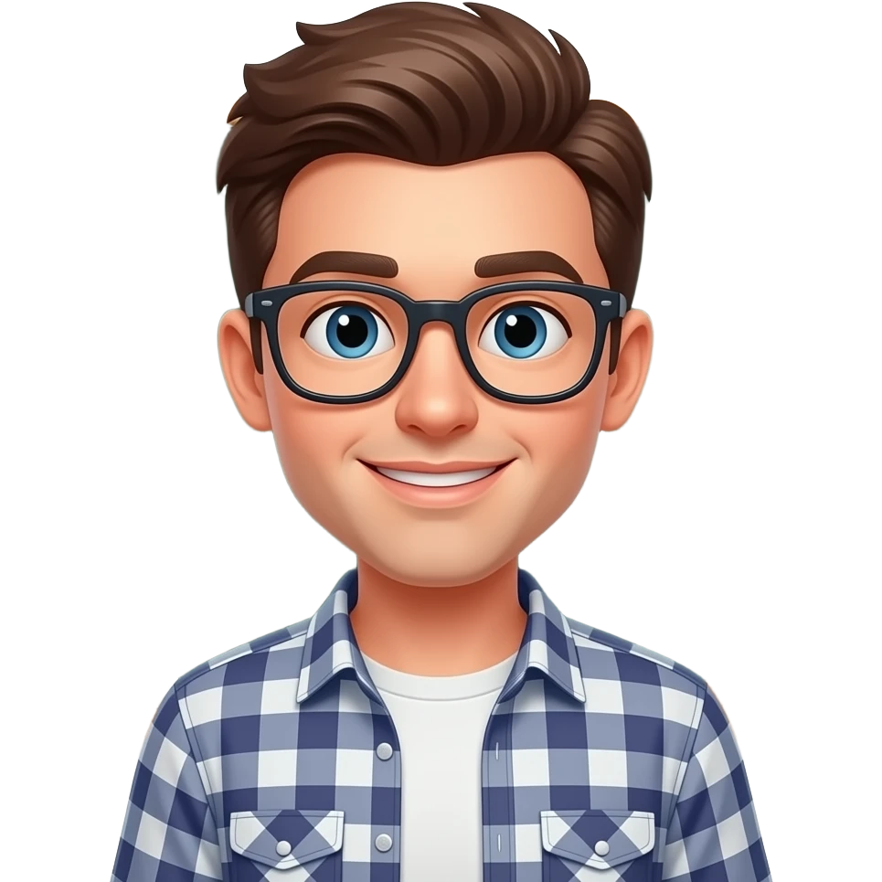 young man as a teacher casual-styled with the board behind him close up emoji
